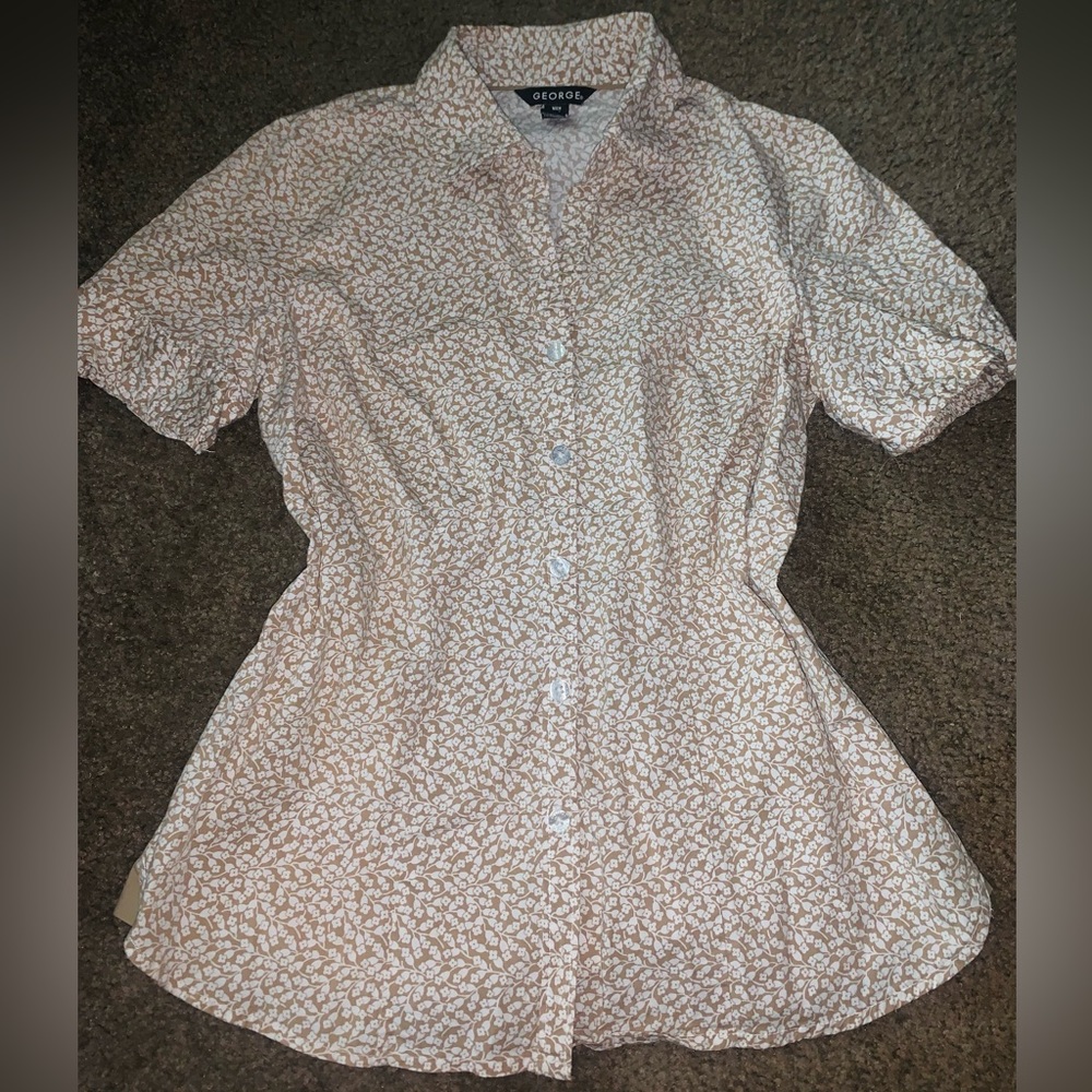 George Small Formal Floral Patterned Collared Button Up Shirt